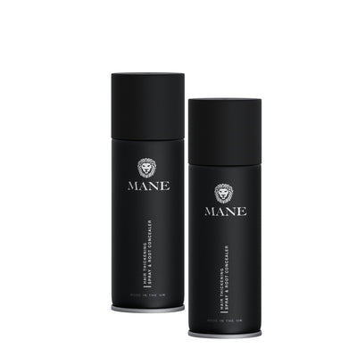 Mane Hair Thickening Spray & Root Concealer (100ml 2-Pack)