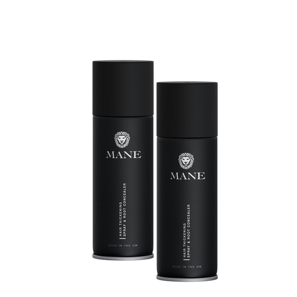 Mane Hair Thickening Spray & Root Concealer (100ml 2-Pack)