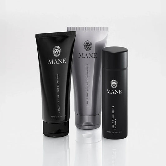Mane Hair Thickening Fibres, Shampoo & Conditioner (15g Fibres + 2 x 100ml)