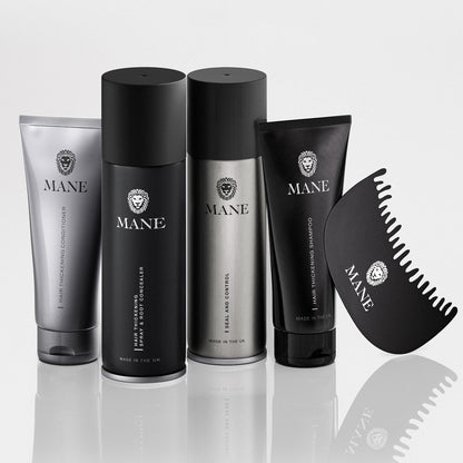 Mane Hair Thickening Spray + Seal & Control + Shampoo + Conditioner + Hairline Enhancer | (2 x 200ml, 2 x 100ml)